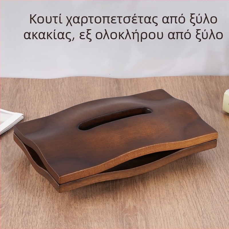 Κουτί χαρτοπετσετών από μαύρο ξύλο ακακίας, μοντέρνος μινιμαλιστικός σχεδιασμός