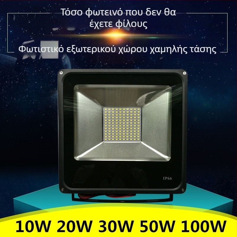 Φωτιστικό προβολέα LED χαμηλής τάσης για εξωτερική χρήση, 12-85V AC/DC, 240 LED, περίπου 3000 lm, ακτίνα δέσμης 145°, αλουμινένιο περίβλημα, IP65, μοντέλο TGD02, κατάλληλο για εξωτερικούς χώρους και θαλάσσιες εφαρμογές