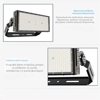 LED προβολέας με μονάδα, 200–2000W, για τούνελ και οδικό φωτισμό, με απαγωγή θερμότητας