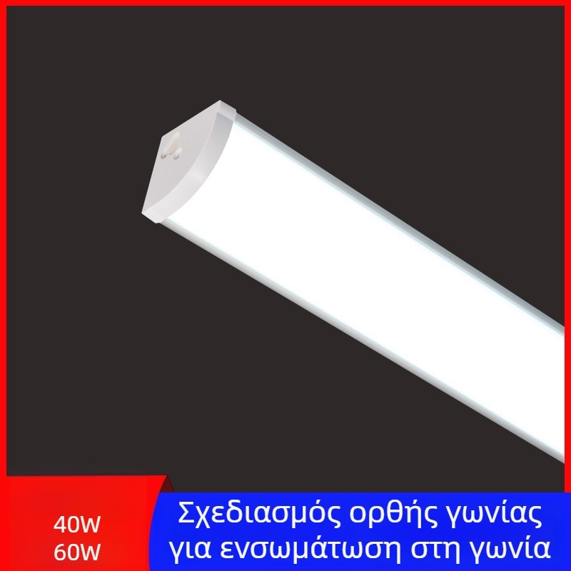 LED λάμπα γωνίας με ορθογώνιο γωνία, 1.2 μ, 40W/60W, γωνιακό LED σωληνάκι, ενσωματωμένο T90, επιφανειακή εγκατάσταση, μακρύ τρίγωνο φως