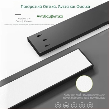 Shunguan Lighting LED Ταινία Φωτισμού Γραφείου, Μαύρη Ορθογώνια Αντι-Θάμπα Κρεμαστό Φωτιστικό, Μοντέρνο Βιομηχανικό Στυλ