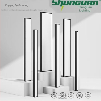 Shunguan Lighting LED Ταινία Φωτισμού Γραφείου, Μαύρη Ορθογώνια Αντι-Θάμπα Κρεμαστό Φωτιστικό, Μοντέρνο Βιομηχανικό Στυλ