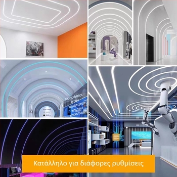 LED καμπύλη ενσωματωμένου οροφής γραμμικό φως, καμπύλος ημικυκλικός αλουμινένιος αγωγός φωτός, οροφής διακοσμητικό φως
