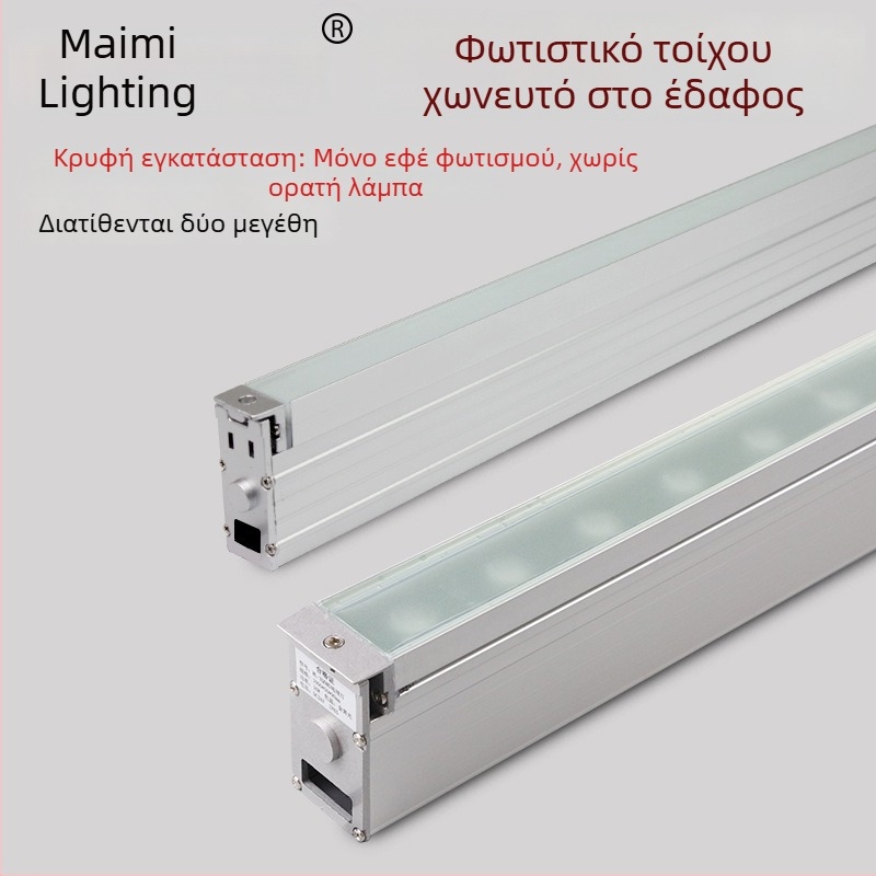 Yimei LED γραμμικό φωτιστικό τοίχου ενσωματωμένο στο έδαφος, εξωτερικός αδιάβροχος προβολέας, ζεστό λευκό