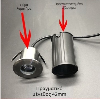 LED εξωτερικό θαμμένο φωτιστικό δαπέδου, ανοξείδωτο ατσάλι ενσωματωμένο, IP65, 12V, 1W/3W