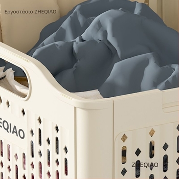 Πτυσσόμενο καλάθι βρώμικων ρούχων με ρόδες, μεγάλης χωρητικότητας για μπάνιο