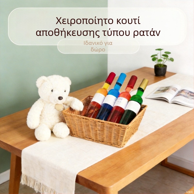 Κάδος αποθήκευσης από ρατάν με μεταλλικό πλαίσιο ανθεκτικό στη σκουριά για φρούτα και σνακ