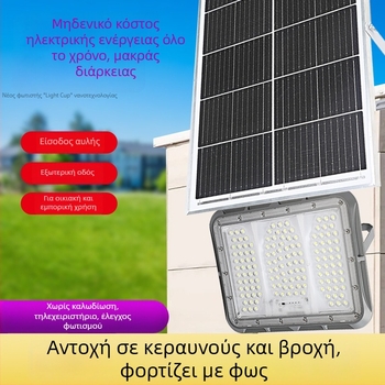 Ηλιακό φως κήπου, εξωτερικό αδιάβροχο IP65, τετράγωνο λαμπτήρα LED με τηλεχειριστήριο, 3.2V, διαστάσεις 267×190×45 mm