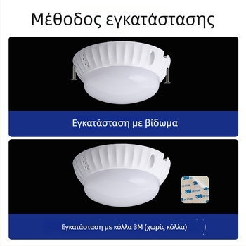 LED φωτιστικό οροφής με ραντάρ ανίχνευσης κίνησης και έλεγχο ήχου-φωτός, ημικυκλικός διαχύτης