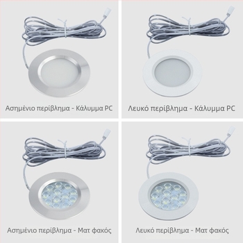 LED φωτιστικό για ντουλάπες, ενσωματωμένο κυκλικό downlight για ντουλάπες και βιτρίνες