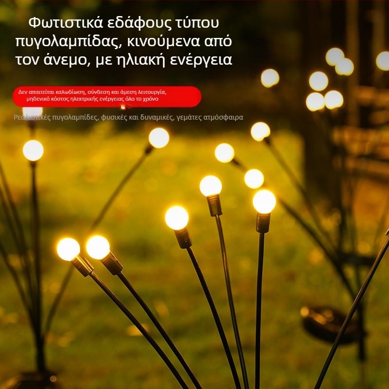 Ηλιακό εξωτερικό LED φως με εφέ μετεωροβόλου, σχήμα πλανήτη, διακόσμητικό κήπου με στήριγμα γκαζόν, IP65, βάση E14, 1000 lm, 50 000 ωρών