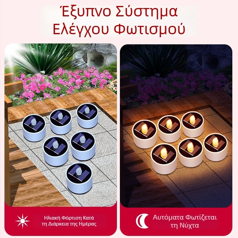 Ηλιακή εξωτερική λάμπα κήπου, αδιάβροχη, διακοσμητικό κρεμαστό φως σε σχήμα κεριού με αισθητήρα, για μπαλκόνι