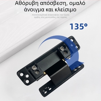 Κρυφή μεντεσέ διπλής διάστασης, ήσυχος και ρυθμιζόμενος, για ξύλινη πόρτα με στενό πλαίσιο υπνοδωματίου