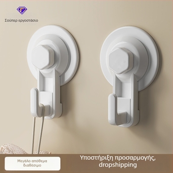 Δύο τεμάχια ισχυρός επικολλητός γάντζος τοίχου, χωρίς τρύπες, για κουζίνα και μπάνιο, υλικό ABS, αντοχή έως 3–5 kg.