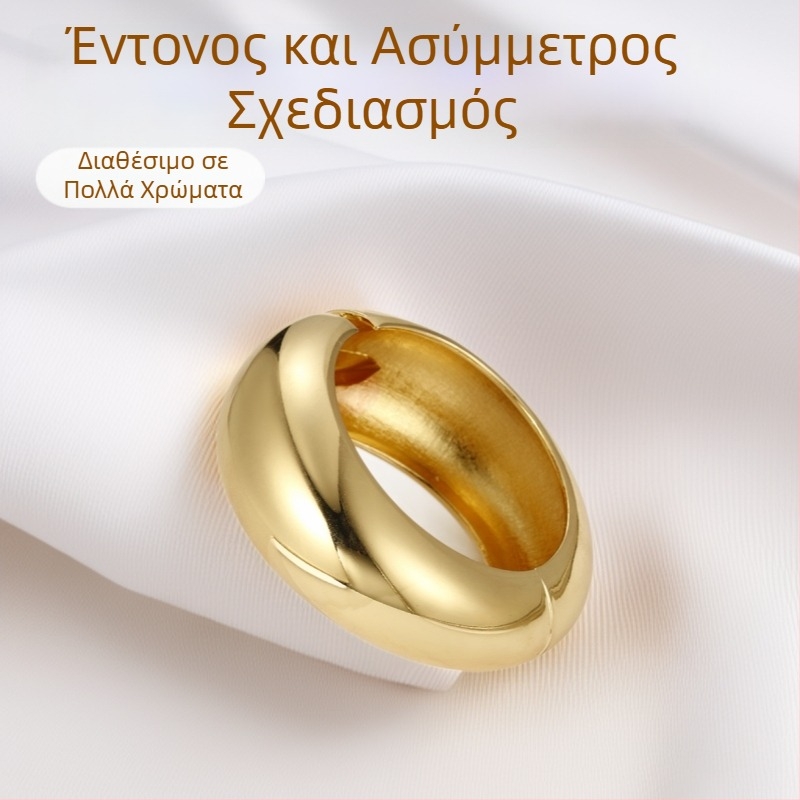 Yunshang Χρυσό βραχιόλι — τολμηρός ασύμμετρος σχεδιασμός για γυναικεία μόδα