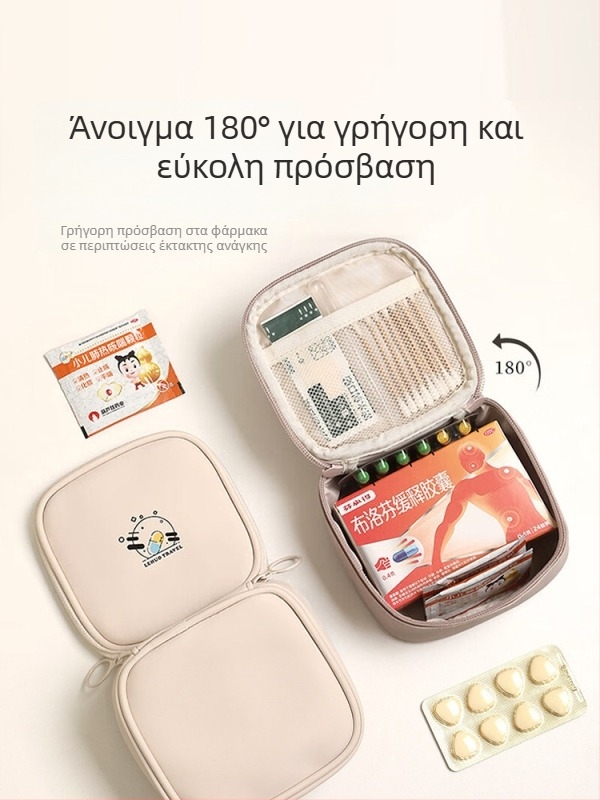 Φορητό ιατρικό κιτ ταξιδιού, τσάντα αποθήκευσης φαρμάκων με μεγάλη χωρητικότητα, εξωτερικό κιτ έκτακτης ανάγκης