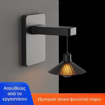 Ηλιακό εξωτερικό φως τοίχου με COB LED, 10W, 2700K ζεστό λευκό, IP65, 182×200 mm, για κήπο, διάδρομο και μπαλκόνι