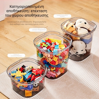 Πλαστικό διαφανές σκαμπνάκι αποθήκευσης για οικιακή χρήση, πολυλειτουργικό σκαμπό για αποθήκευση παιχνιδιών και παπουτσιών