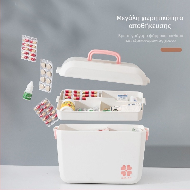 Πλαστικό δοχείο οικιακής αποθήκευσης ιατρικών ειδών, καλλυντικών και περιποίησης νυχιών