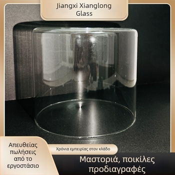 Γυάλινο αμπαζούρ, υψηλό βορσολιτικό γυαλί, θερμοανθεκτικό και διαφανές, διαστάσεις 140×120 мм, πάχος 2,1 мм, προστατευτικό κάλυμμα από σκόνη