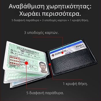 Θήκη από γνήσιο δέρμα με μοτίβο δέρματος κροκοδειλίου για άδεια οδήγησης και κάρτες, μικρό πολυλειτουργικό πορτοφόλι εγγράφων
