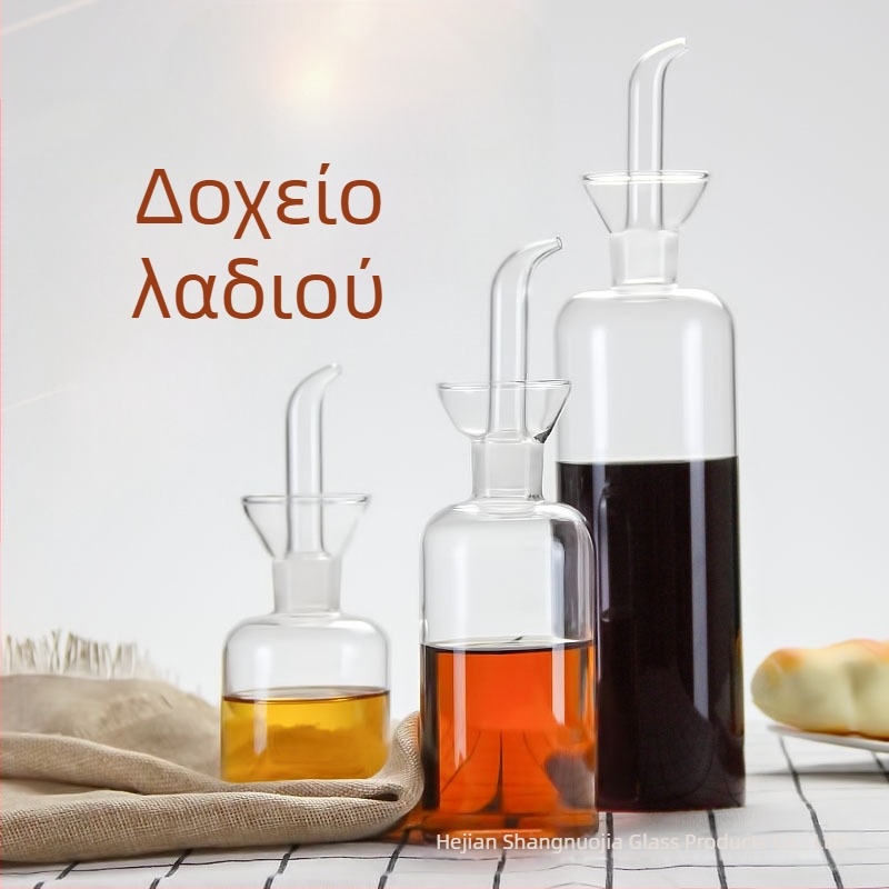 Γυάλινο μπουκαλάκι καρυκευμάτων με στεγανοποίηση που αποτρέπει διαρροές, για κουζίνα; κατάλληλο για σάλτσα σόγια, ξίδι και ελαιόλαδο, αποθήκευση λαδιού και διανομέας λαδιού-ξίδι