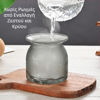 Χρωματιστό γυάλινο δοχείο αποθήκευσης ανθεκτικό στη θερμότητα, με στρογγυλό φελλώ καπάκι, κατάλληλο για κόκκους, τσάι και κόκκους καφέ.