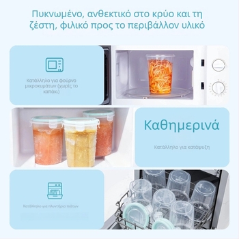 Διαφανής, κατάλληλος για φούρνο μικροκυμάτων κάδος αποθήκευσης από PP, με σφράγιση; για τη διατήρηση φρούτων, δοχεία με μερίδες και μπολ σούπας.