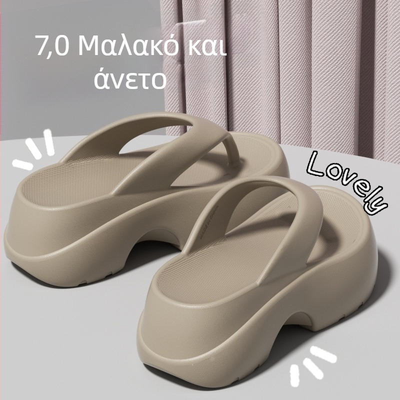 Γυναικείες σαγιονάρες με φαρδύ πάτο, καλοκαιρινές, κορεατικού στυλ, άνετες και ελαφριές, κατάλληλες για παραλία και διακοπές
