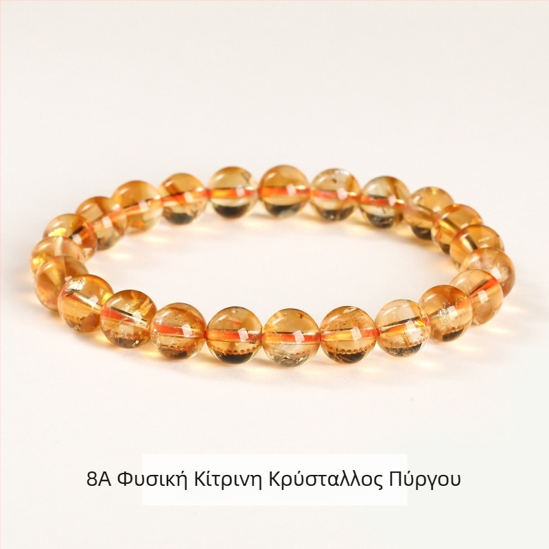 Jingde Jewelry 7A Φυσικός κρύσταλλος κιτρίνης – γεωμετρικό βραχιόλι με χάντρες, unisex, χειροποίητο κρυστάλλινο κόσμημα