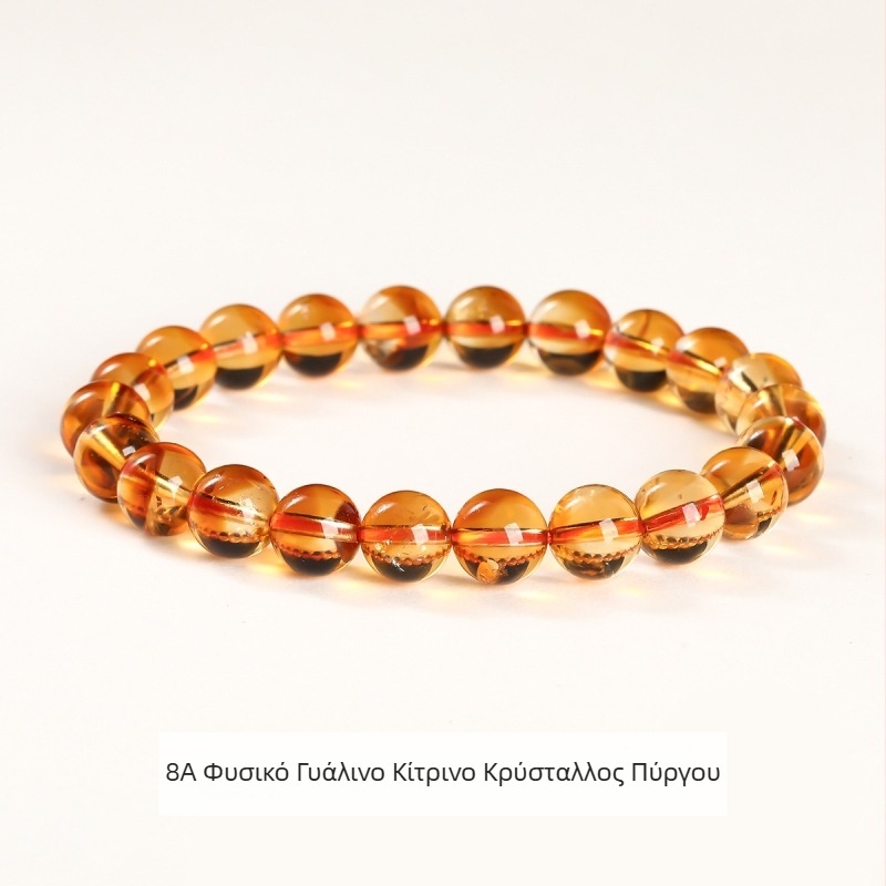 Jingde Jewelry 7A Φυσικός κρύσταλλος κιτρίνης – γεωμετρικό βραχιόλι με χάντρες, unisex, χειροποίητο κρυστάλλινο κόσμημα