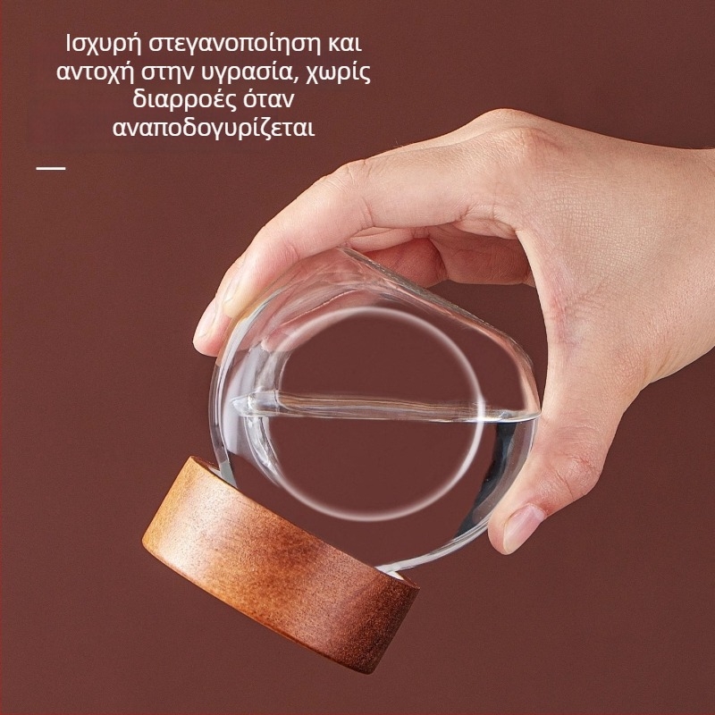 Γυάλινα βάζα αποθήκευσης κόκκων καφέ και καφέ σε σκόνη, μικρό σετ αεροστεγών βάζων