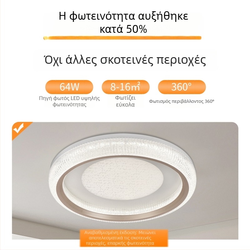 Φωτιστικό οροφής υπνοδωματίου – μοντέρνο μινιμαλιστικό, πολυτελές κρύσταλλο σε κρεμ στιλ, πλήρες φάσμα φωτισμού