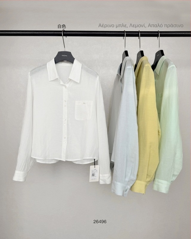 Γυναικείο πουκάμισο από Tencel-Linen, άνετη γραμμή, μακριά μανίκια, άνοιξη 2026