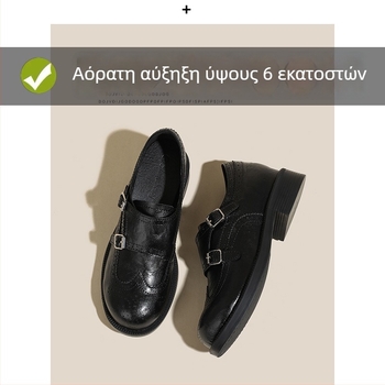 Γυναικείοι λοφέρ σε ρετρό στυλ με κρυφό 6 εκ. ύψος φτέρνας, brogue carving σχέδιο, slip-on, επενδυμένα με φλίς, βρετανικού στυλ δερμάτινα παπούτσια