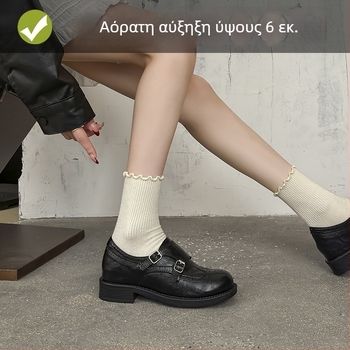 Γυναικείοι λοφέρ σε ρετρό στυλ με κρυφό 6 εκ. ύψος φτέρνας, brogue carving σχέδιο, slip-on, επενδυμένα με φλίς, βρετανικού στυλ δερμάτινα παπούτσια