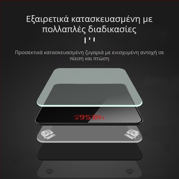 Amuksen οικιακή ζυγαριά βάρους, ηλεκτρονική ζυγαριά ακρίβειας με κρυφό LED οθόνη, επαναφορτιζόμενη, μέτρηση σωματικού βάρους έως 180 kg
