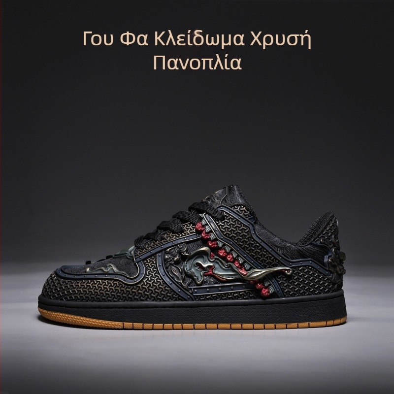 Ανδρικά sneakers Wukong Red Demon King, καλοκαίρι 2026, κινεζικού στιλ casual, με χαμηλό ύψος σόλας