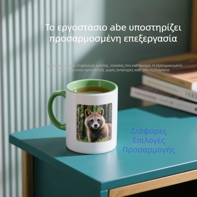 Λευκή κεραμική κούπα με αλλαγή χρώματος, κατάλληλη για μεταφορά θερμότητας, 11 oz