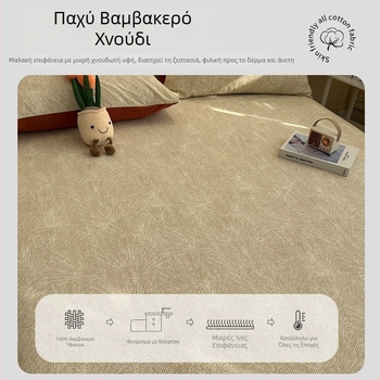 3 τεμάχια σετ κλινοσκεπάσματα από 100% βαμβάκι με βελουδένια υφή: λάστιχο στρώματος, κάλυμμα κρεβατιού και μαξιλαροθήκες, για όλες τις εποχές, παχύτερο φθινοπωρο/χειμώνα, μοντέλο 2026