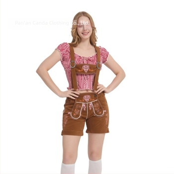Unisex καφέ ολόσωμη φόρμα με εκτύπωση για το Oktoberfest — κλασικό κοστούμι cosplay