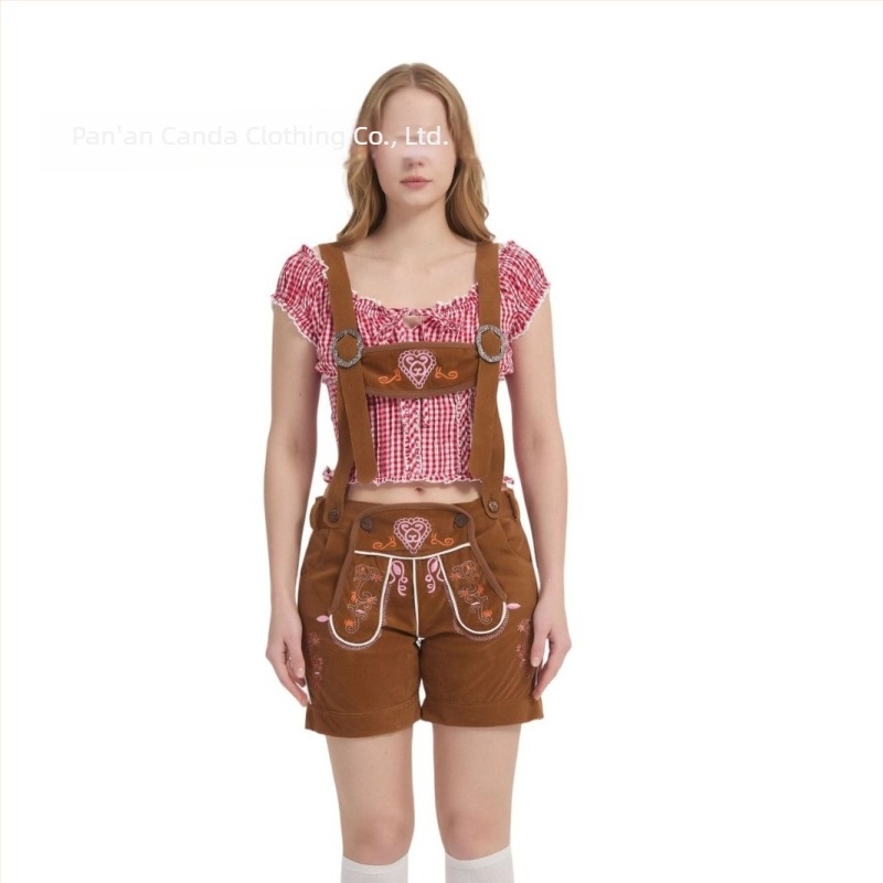Unisex καφέ ολόσωμη φόρμα με εκτύπωση για το Oktoberfest — κλασικό κοστούμι cosplay