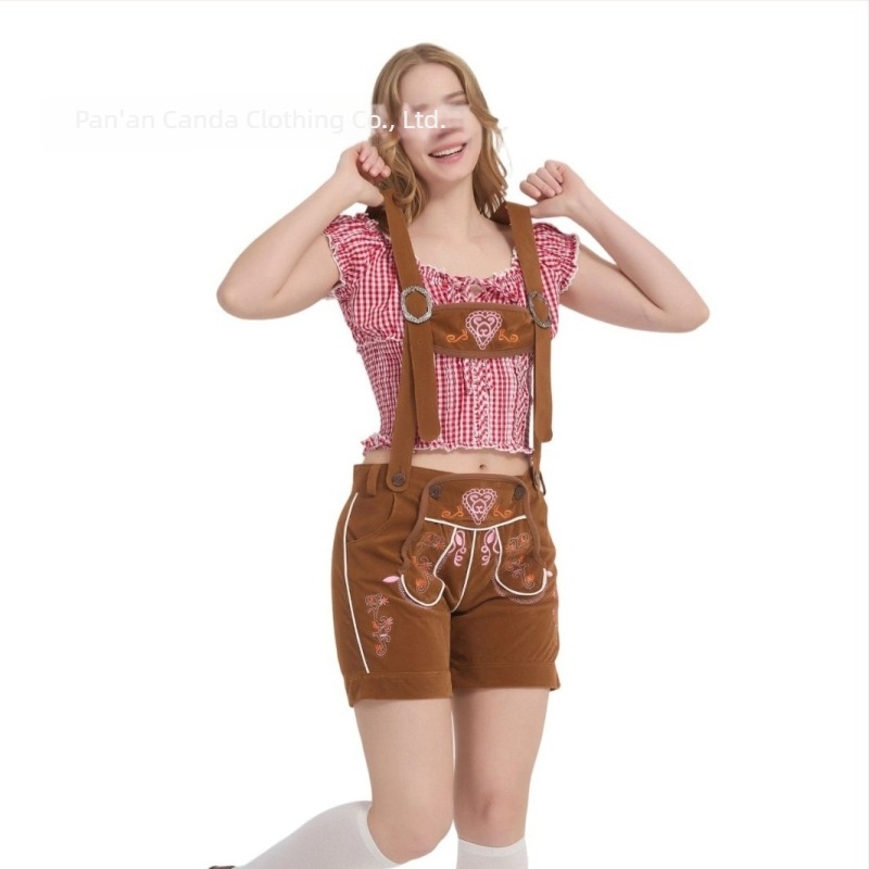Unisex καφέ ολόσωμη φόρμα με εκτύπωση για το Oktoberfest — κλασικό κοστούμι cosplay