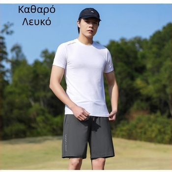 Ανδρική κοντομάνικη T‑shirt με στρογυλό λαιμό, ιαπωνικό ρετρό στυλ, λεπτή ύφανση Ice Silk, γρήγορο στέγνωμα, διαπνοή, ελαστικότητα, καλοκαίρι