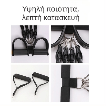 Όργανο αντίστασης με πετάλι τεσσάρων σωλήνων για κοιλιακές ασκήσεις με έξι χοντρά ελαστικά σκοινιά