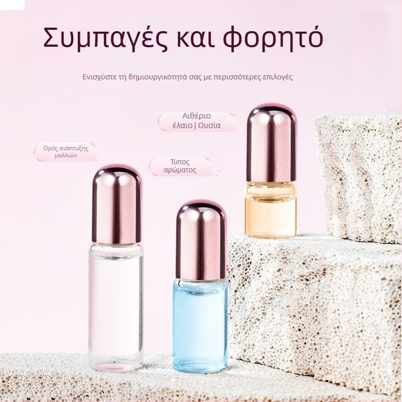 Διαφανές roll-on μπουκάλι με καπάκι ροζ χρυσό, 1 ml/2 ml/3 ml, κατάλληλο για αιθέρια έλαια και άρωμα.