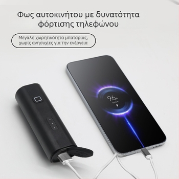 Αλουμινένιο φανάρι ποδηλάτου, υψηλός φωτισμός (800 lm), USB γρήγορη φόρτιση και φόρτιση κινητής τηλεφωνίας, για νυχτερινή ποδηλασία