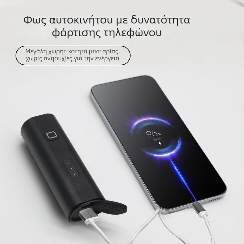 Αλουμινένιο φανάρι ποδηλάτου, υψηλός φωτισμός (800 lm), USB γρήγορη φόρτιση και φόρτιση κινητής τηλεφωνίας, για νυχτερινή ποδηλασία