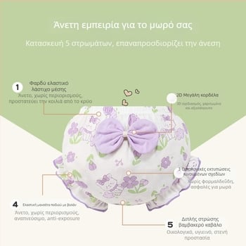 Παιδικά βαμβακερά εσώρουχα unisex, αντιβακτηριακά, με σχέδιο καρτούν, 100% βαμβάκι