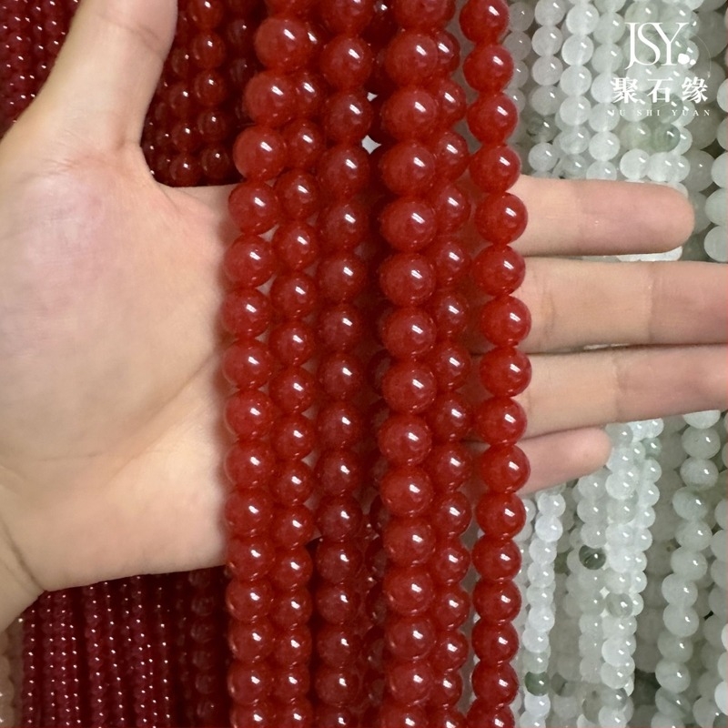 8 mm φυσικοί στρογγυλοί κόκκοι χαλκεδονίτη για DIY κοσμήματα – ελεύθεροι κόκκοι για βραχιόλια και κολιέ